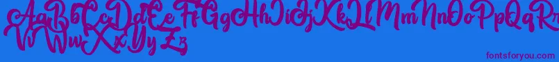 Great Himalaya Font – Purple Fonts on Blue Background
