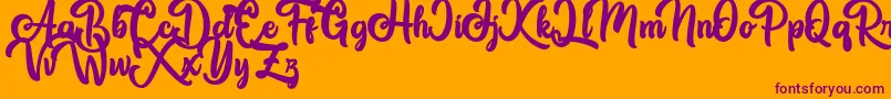 Great Himalaya Font – Purple Fonts on Orange Background
