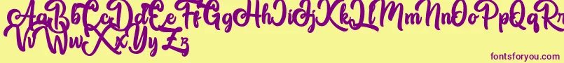 Great Himalaya Font – Purple Fonts on Yellow Background