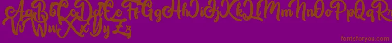 Great Himalaya-Schriftart – Braune Schriften auf violettem Hintergrund