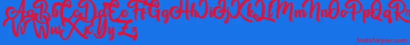 Great Himalaya Font – Red Fonts on Blue Background