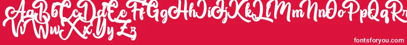 Great Himalaya-Schriftart – Weiße Schriften auf rotem Hintergrund