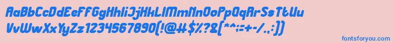 Great Leader Bold Italic Font – Blue Fonts on Pink Background