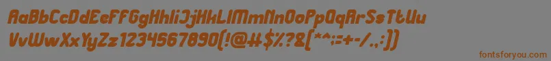 Czcionka Great Leader Bold Italic – brązowe czcionki na szarym tle