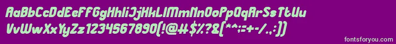 Great Leader Bold Italic Font – Green Fonts on Purple Background