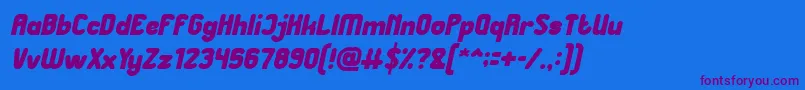 Great Leader Bold Italic Font – Purple Fonts on Blue Background