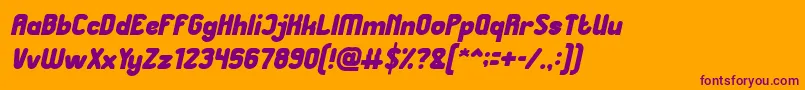 Great Leader Bold Italic Font – Purple Fonts on Orange Background