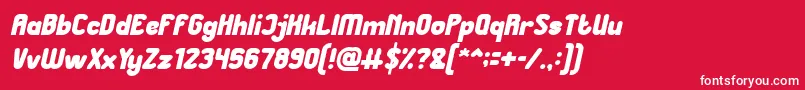 Great Leader Bold Italic Font – White Fonts on Red Background
