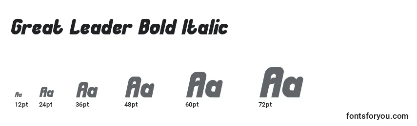 Размеры шрифта Great Leader Bold Italic