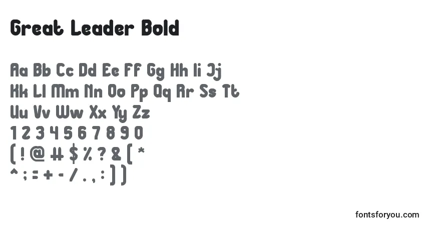 Шрифт Great Leader Bold – алфавит, цифры, специальные символы