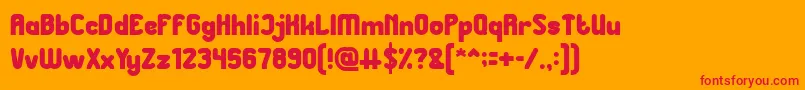 Great Leader Bold-Schriftart – Rote Schriften auf orangefarbenem Hintergrund