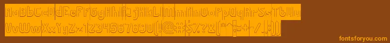 Great Leader Hollow Inverse Font – Orange Fonts on Brown Background