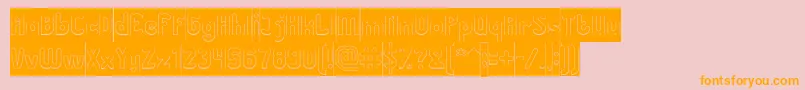 Great Leader Hollow Inverse Font – Orange Fonts on Pink Background