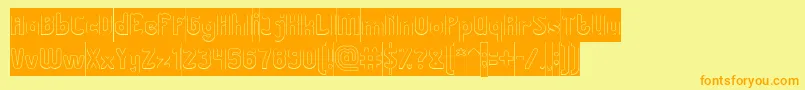 Great Leader Hollow Inverse Font – Orange Fonts on Yellow Background