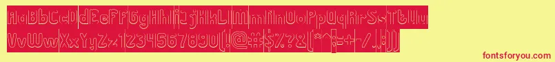 Great Leader Hollow Inverse Font – Red Fonts on Yellow Background