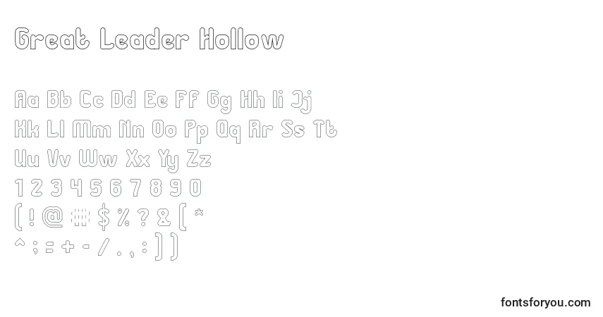 Fuente Great Leader Hollow - alfabeto, números, caracteres especiales