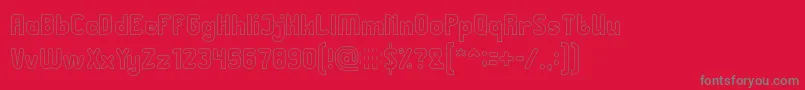 Great Leader Hollow Font – Gray Fonts on Red Background