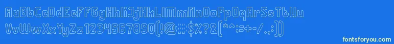 Great Leader Hollow-Schriftart – Gelbe Schriften auf blauem Hintergrund