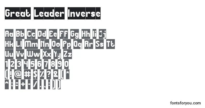 Fuente Great Leader Inverse - alfabeto, números, caracteres especiales