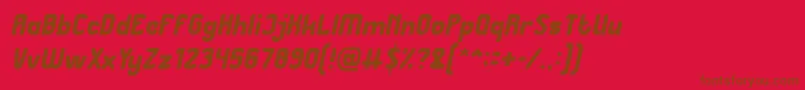 Fonte Great Leader Italic – fontes marrons em um fundo vermelho