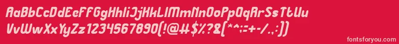 フォントGreat Leader Italic – 赤い背景にピンクのフォント