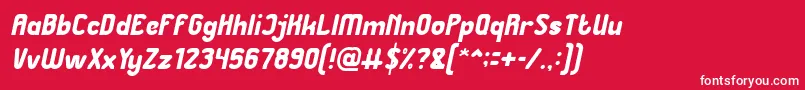 Fonte Great Leader Italic – fontes brancas em um fundo vermelho
