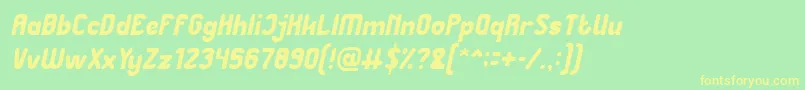 Great Leader Italic Font – Yellow Fonts on Green Background