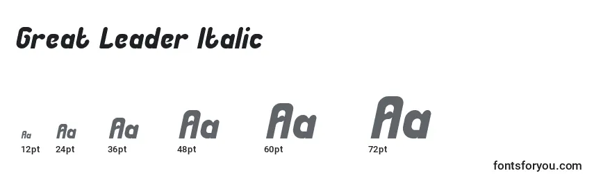 Great Leader Italic Font Sizes