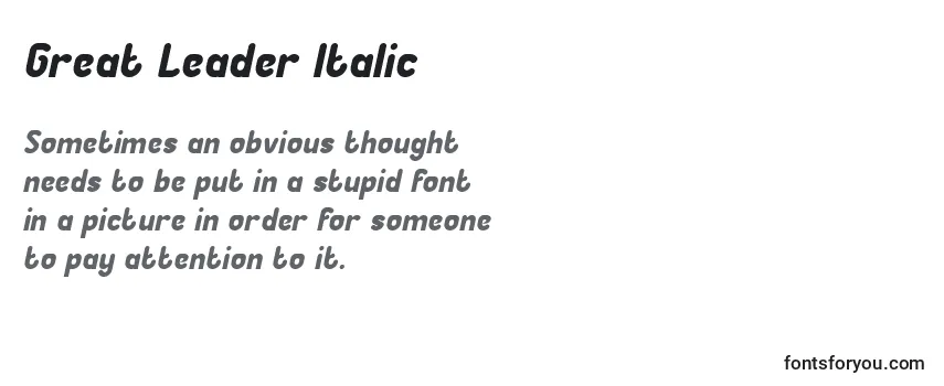 Review of the Great Leader Italic Font