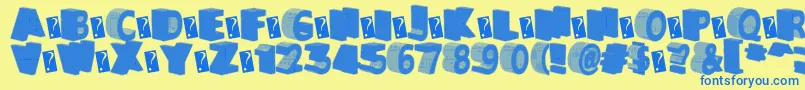 GreaterShadow Font – Blue Fonts on Yellow Background