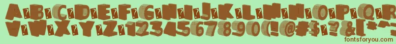 GreaterShadow-fontti – ruskeat fontit vihreällä taustalla
