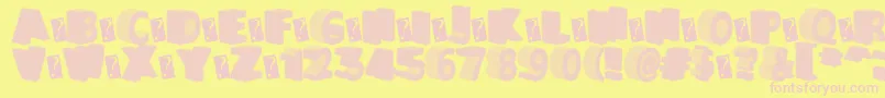 フォントGreaterShadow – ピンクのフォント、黄色の背景