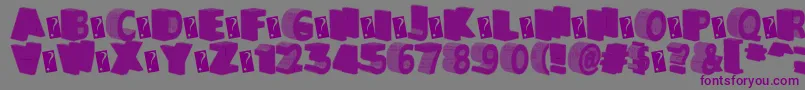 フォントGreaterShadow – 紫色のフォント、灰色の背景