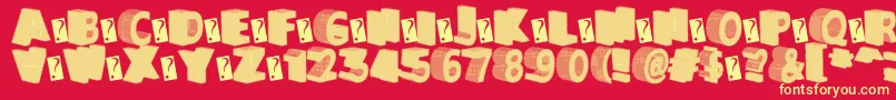 GreaterShadow Font – Yellow Fonts on Red Background