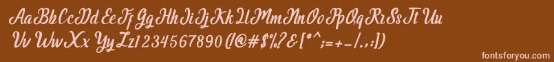Greatest Script Font – Pink Fonts on Brown Background