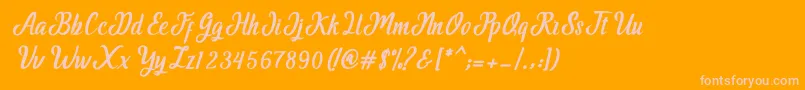 Greatest Script Font – Pink Fonts on Orange Background