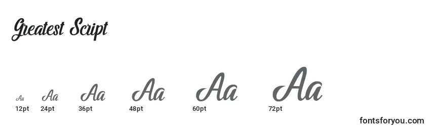 Greatest Script Font Sizes
