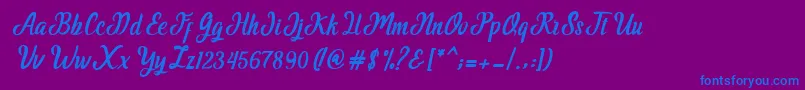 fuente Greatest Script – Fuentes Azules Sobre Fondo Morado