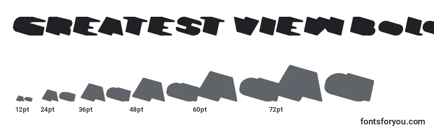 Größen der Schriftart GREATEST VIEW Bold Italic