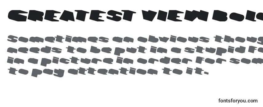 GREATEST VIEW Bold Italic Font