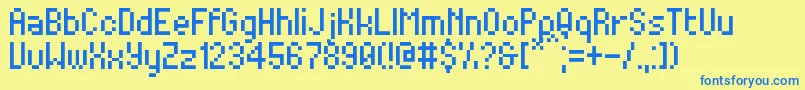 Peepo Font – Blue Fonts on Yellow Background