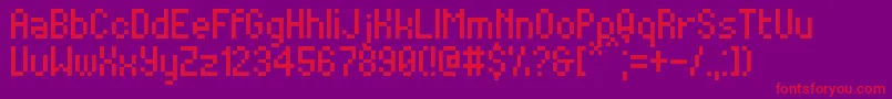 Peepo-Schriftart – Rote Schriften auf violettem Hintergrund