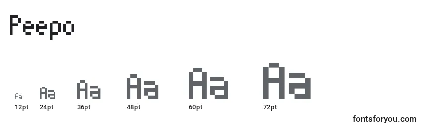 Размеры шрифта Peepo