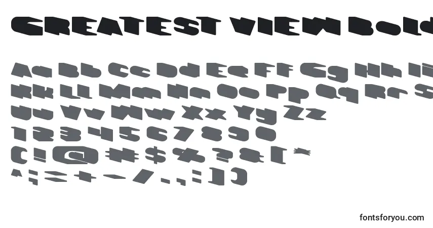 Schriftart GREATEST VIEW Bold – Alphabet, Zahlen, spezielle Symbole