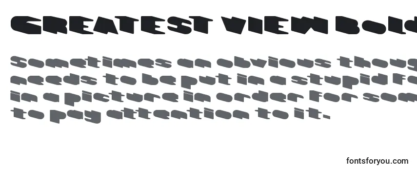 GREATEST VIEW Bold Font