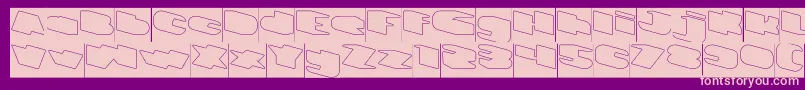 GREATEST VIEW Hollow Inverse Font – Pink Fonts on Purple Background