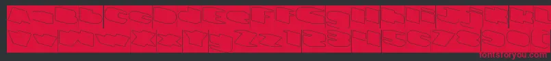 フォントGREATEST VIEW Hollow Inverse – 黒い背景に赤い文字