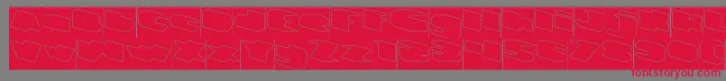 GREATEST VIEW Hollow Inverse-Schriftart – Rote Schriften auf grauem Hintergrund