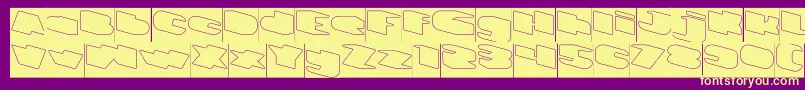 Weitere Informationen zur GREATEST VIEW Hollow Inverse-Schriftart GREATEST VIEW Hollow Inverse-Schriftart – Gelbe Schriften auf violettem Hintergrund