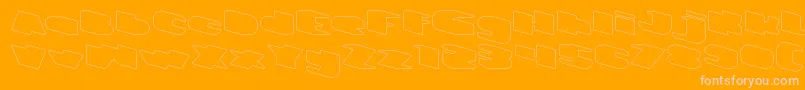 GREATEST VIEW Hollow Font – Pink Fonts on Orange Background